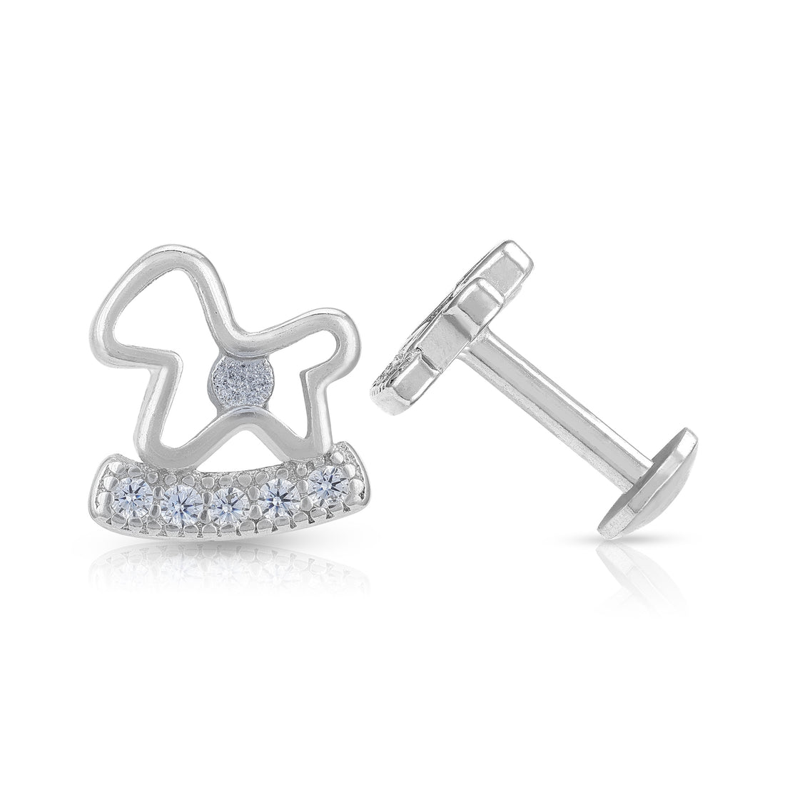 Dazzling Pony Twist 925 Sterling Silver Earrings for Women