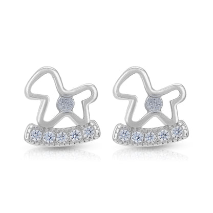 Dazzling Pony Twist 925 Sterling Silver Earrings for Women