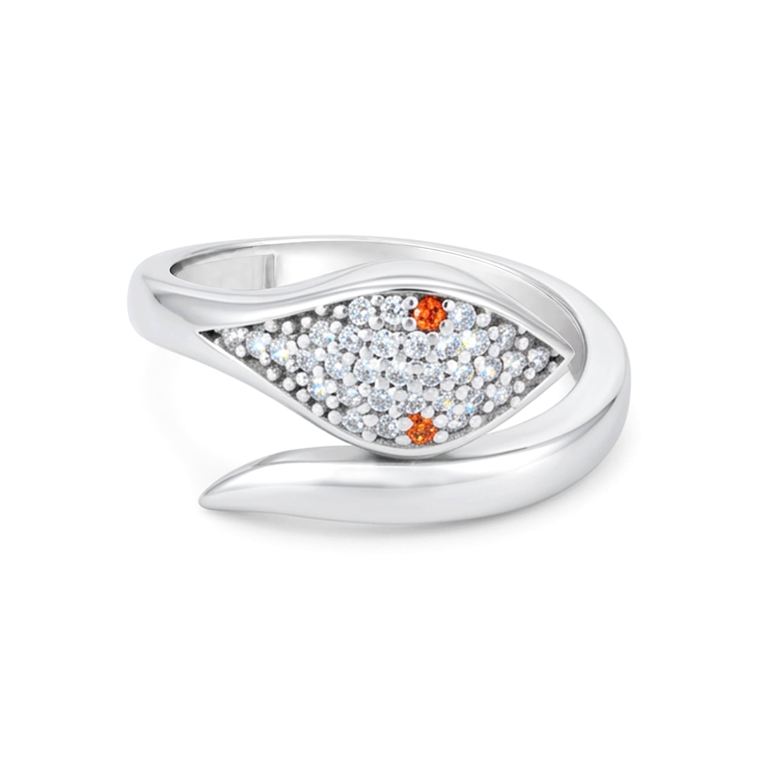 Dazzling Red Eye Coil Ring 925 Sterling Silver Ring for women