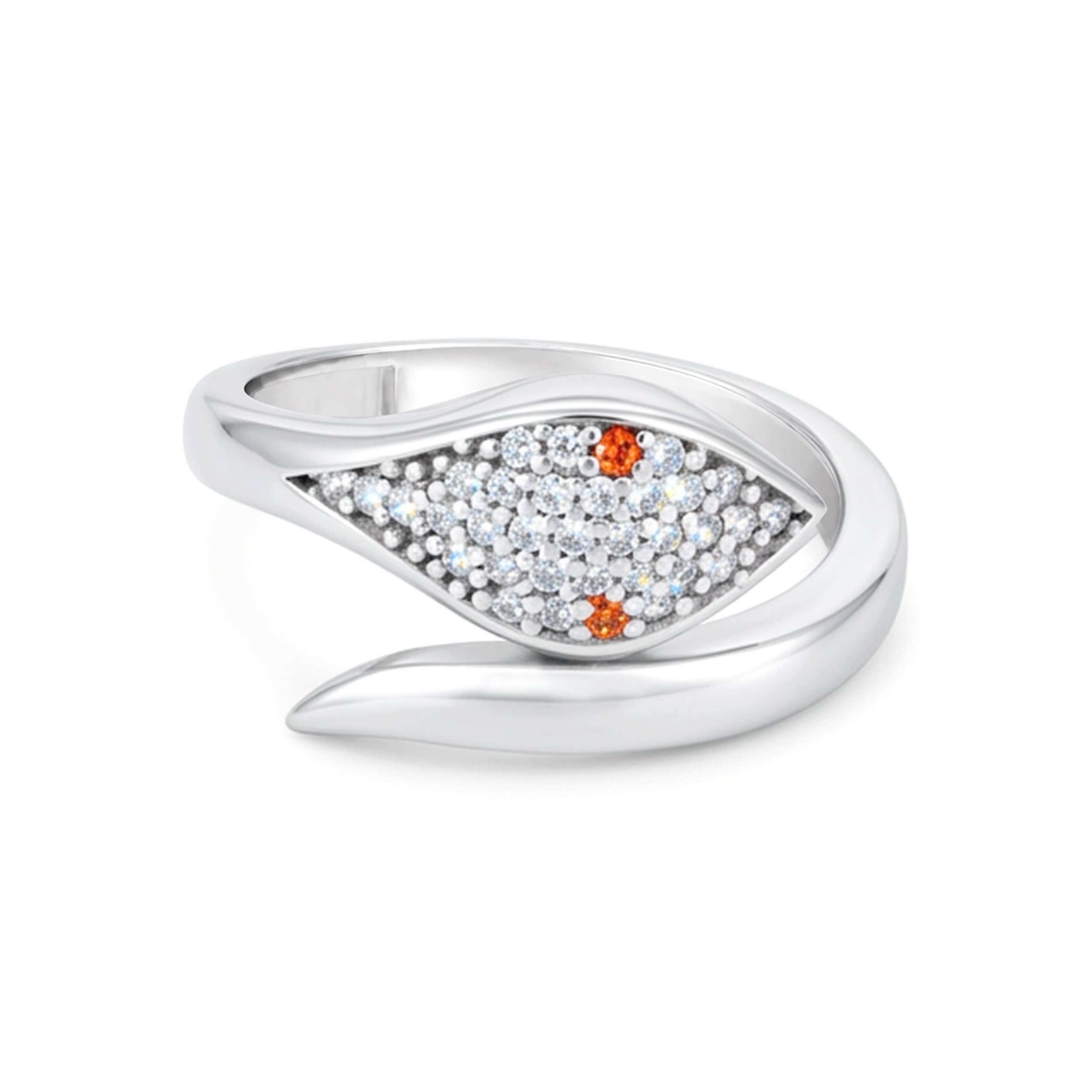 Dazzling Red Eye Coil Ring 925 Sterling Silver Ring for women