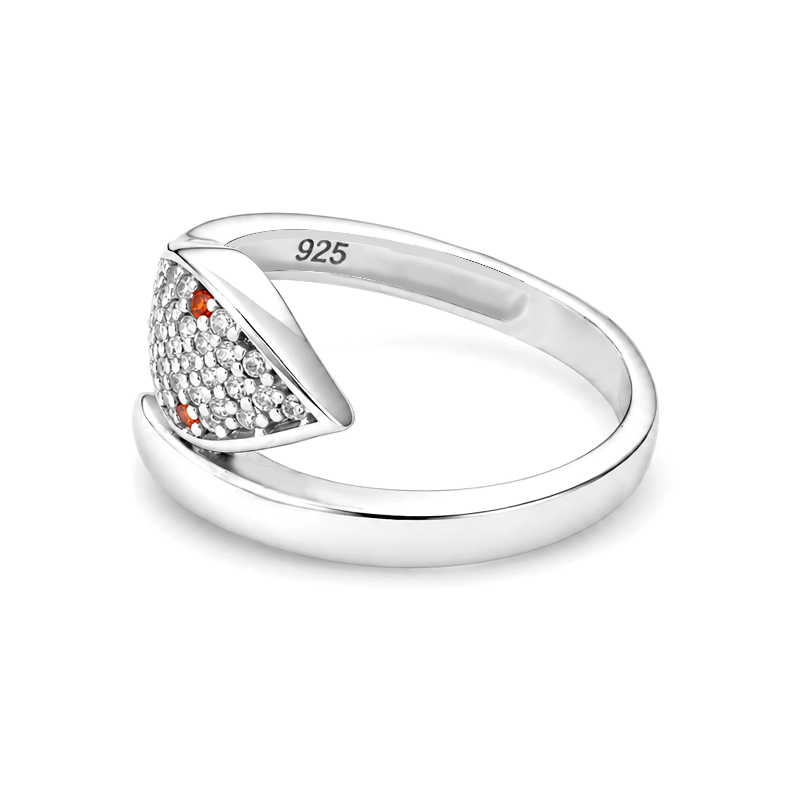 Dazzling Red Eye Coil Ring 925 Sterling Silver Ring for women