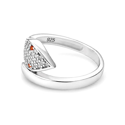 Dazzling Red Eye Coil Ring 925 Sterling Silver Ring for women