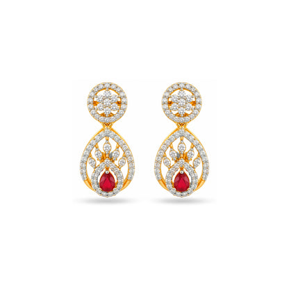 Dazzling Teardrop Red Crystal Sterling Silver Earring