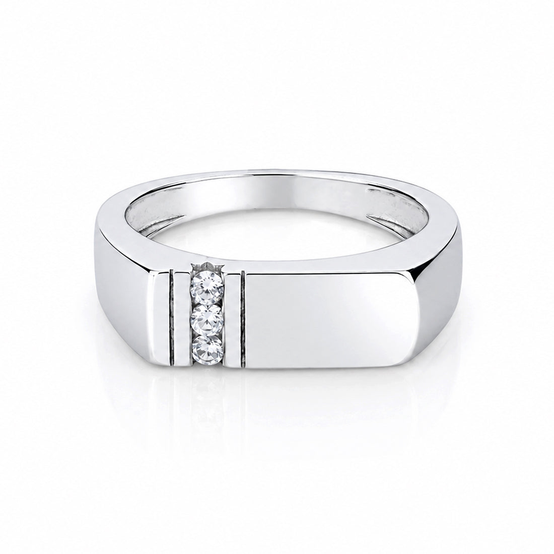 Dazzling Triple Accent Radiance 925 Sterling Silver Ring for women
