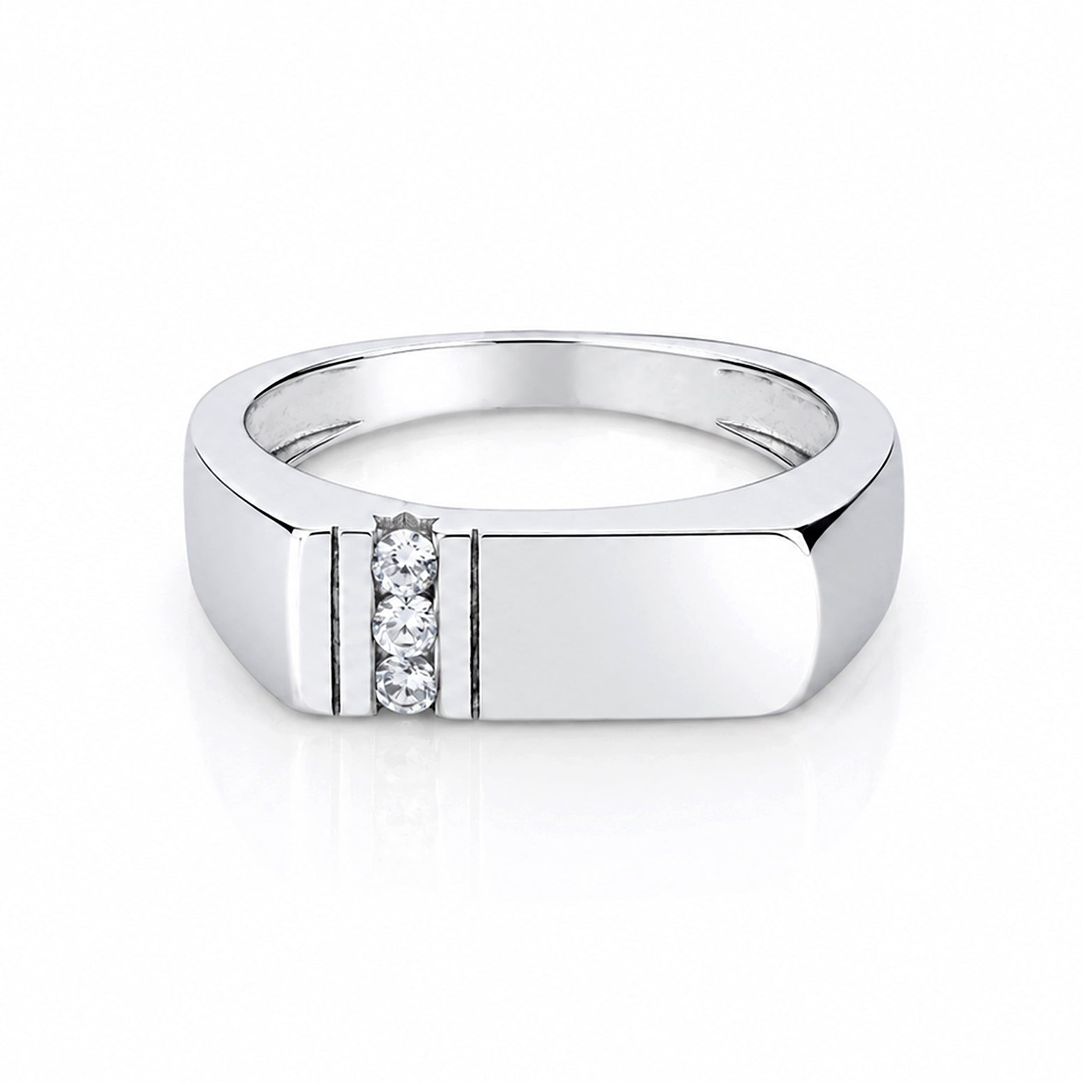 Dazzling Triple Accent Radiance 925 Sterling Silver Ring for women