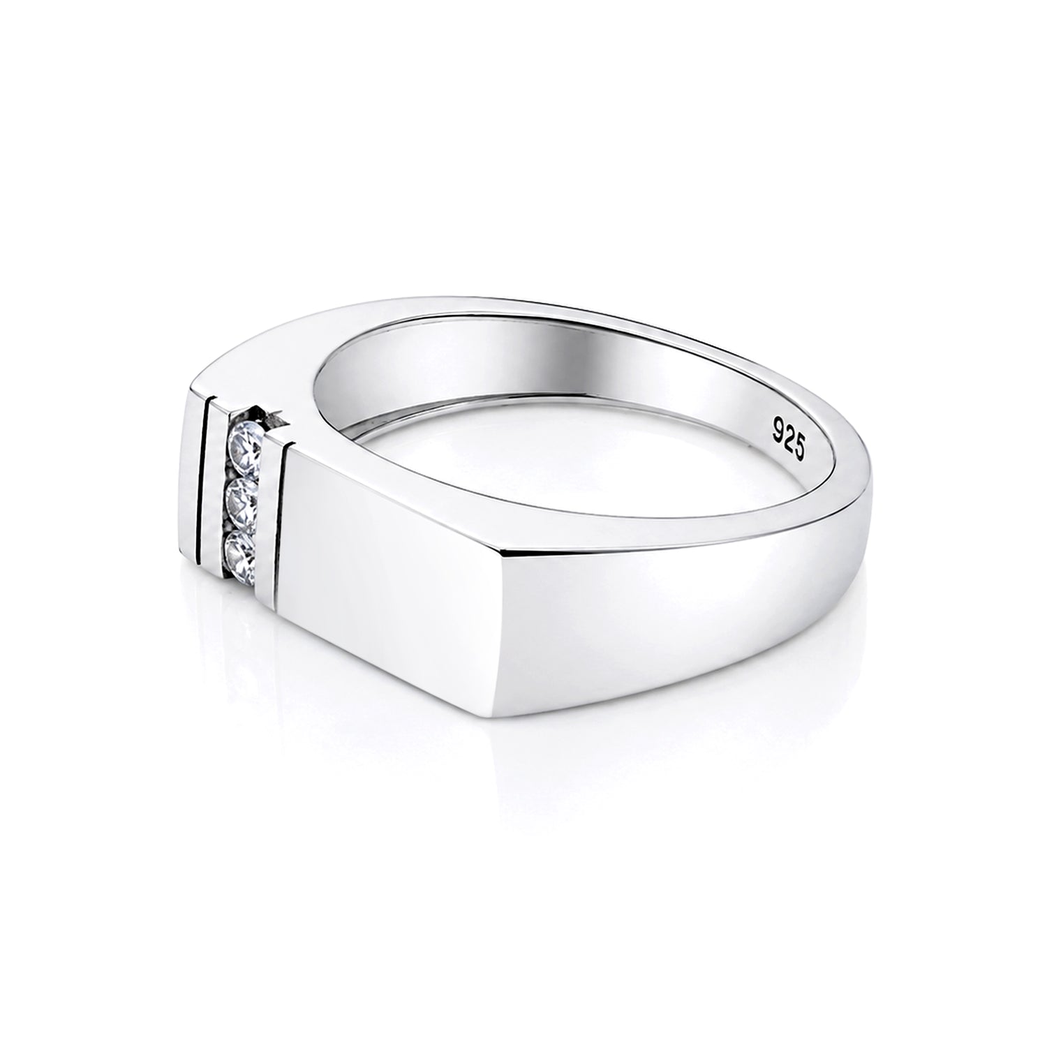 Dazzling Triple Accent Radiance 925 Sterling Silver Ring for women