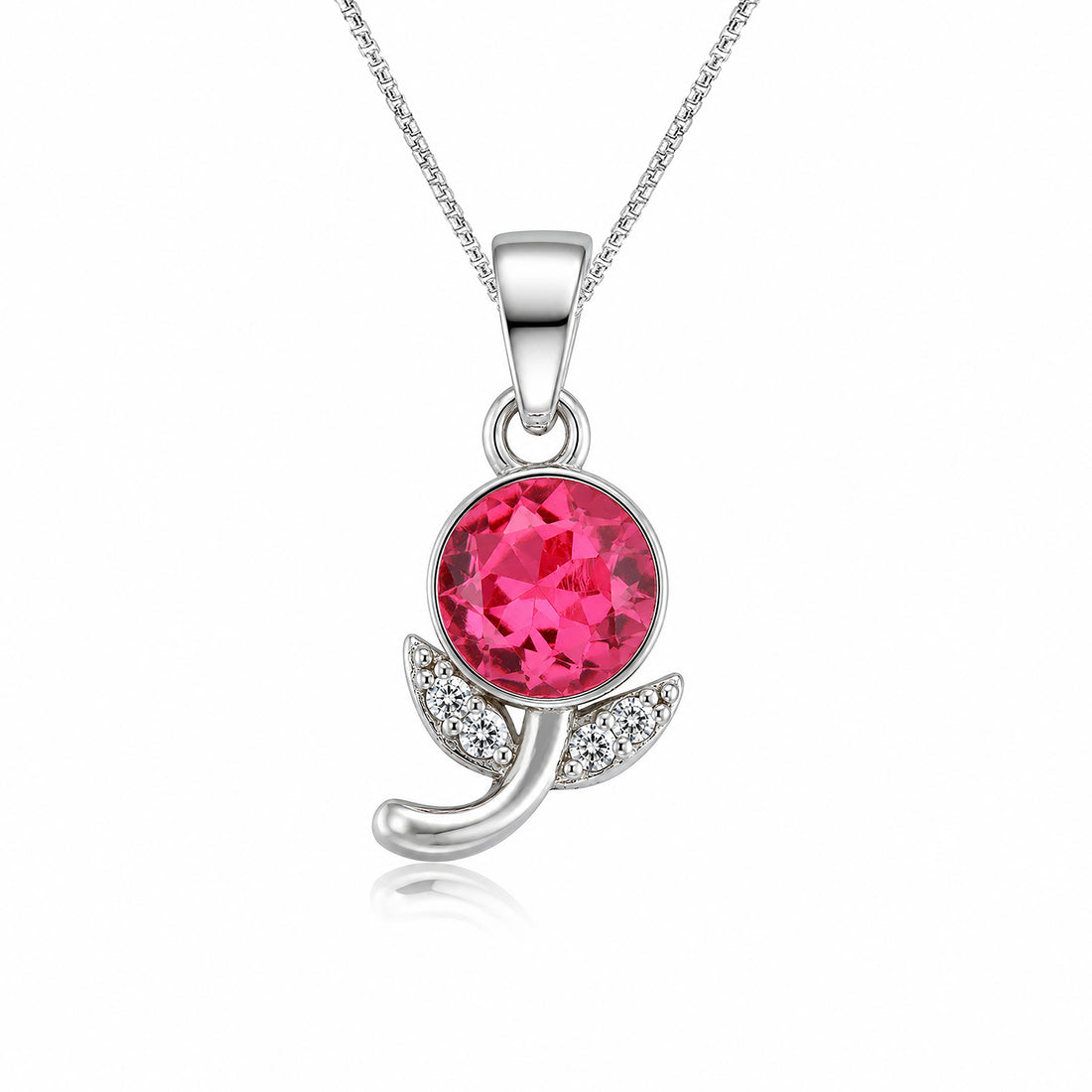 Dazzling Tulip Leaf 925 Sterling Silver Pendant for women