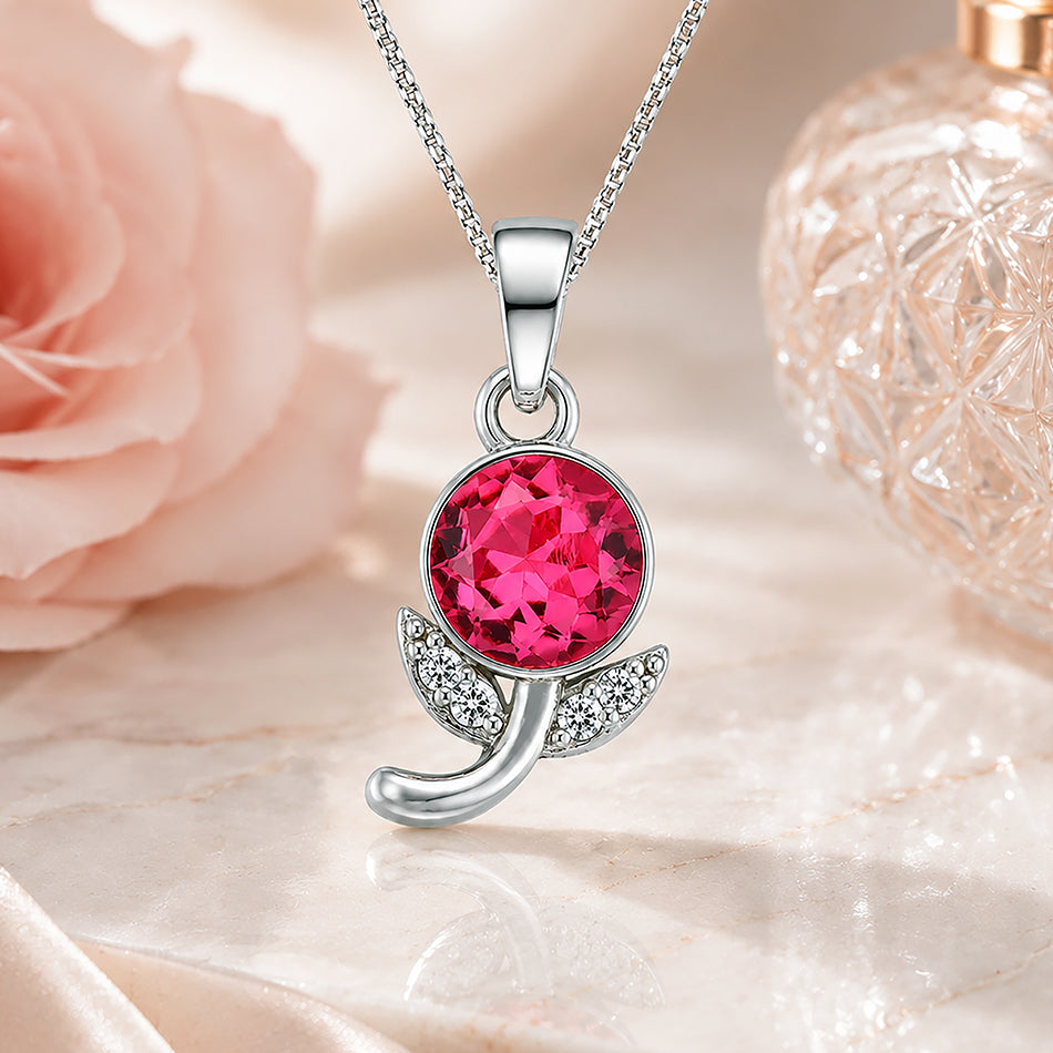 Dazzling Tulip Leaf 925 Sterling Silver Pendant for women