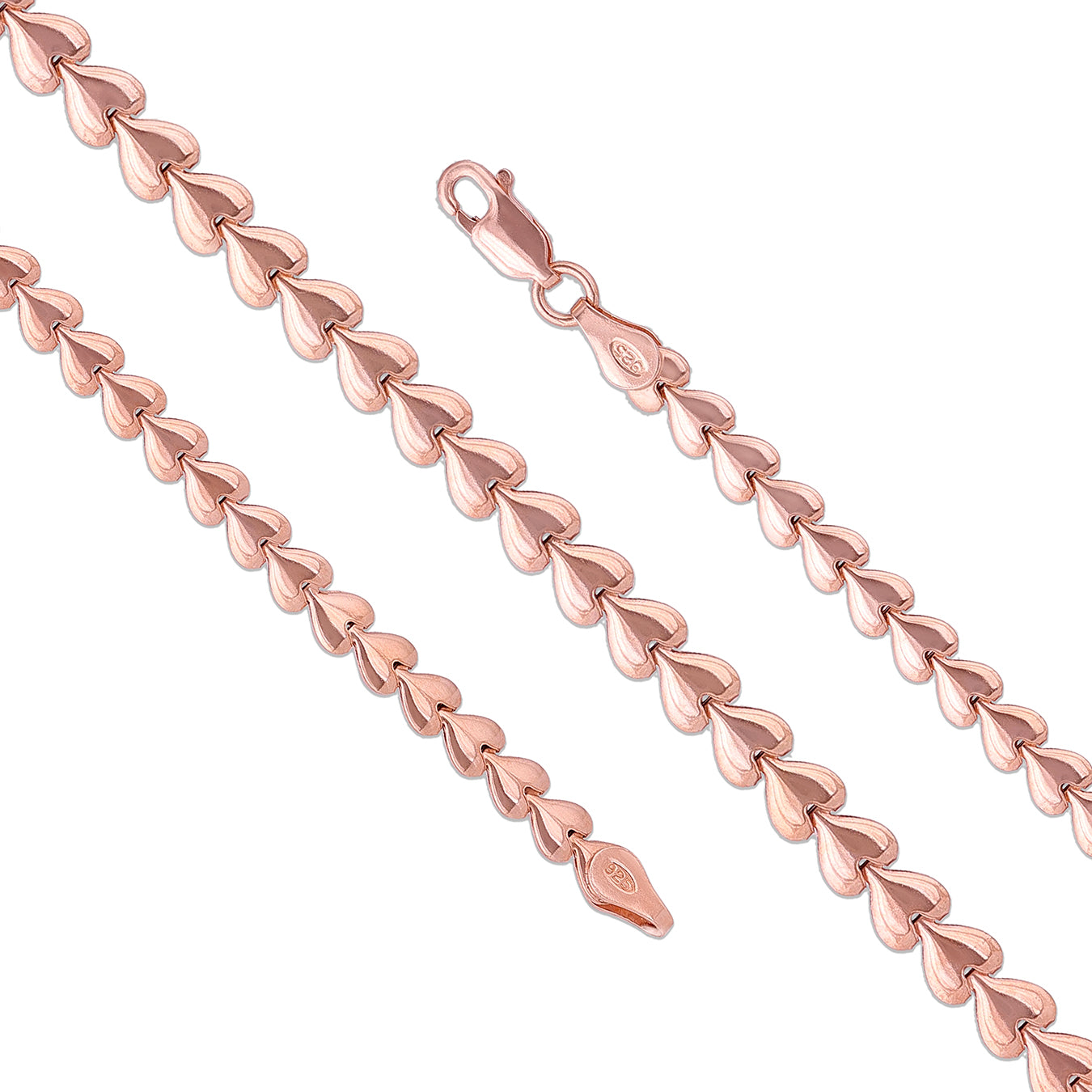 Dazzling V Shape Link Elegance Rose Gold