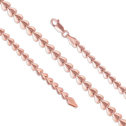 Dazzling V Shape Link Elegance Rose Gold