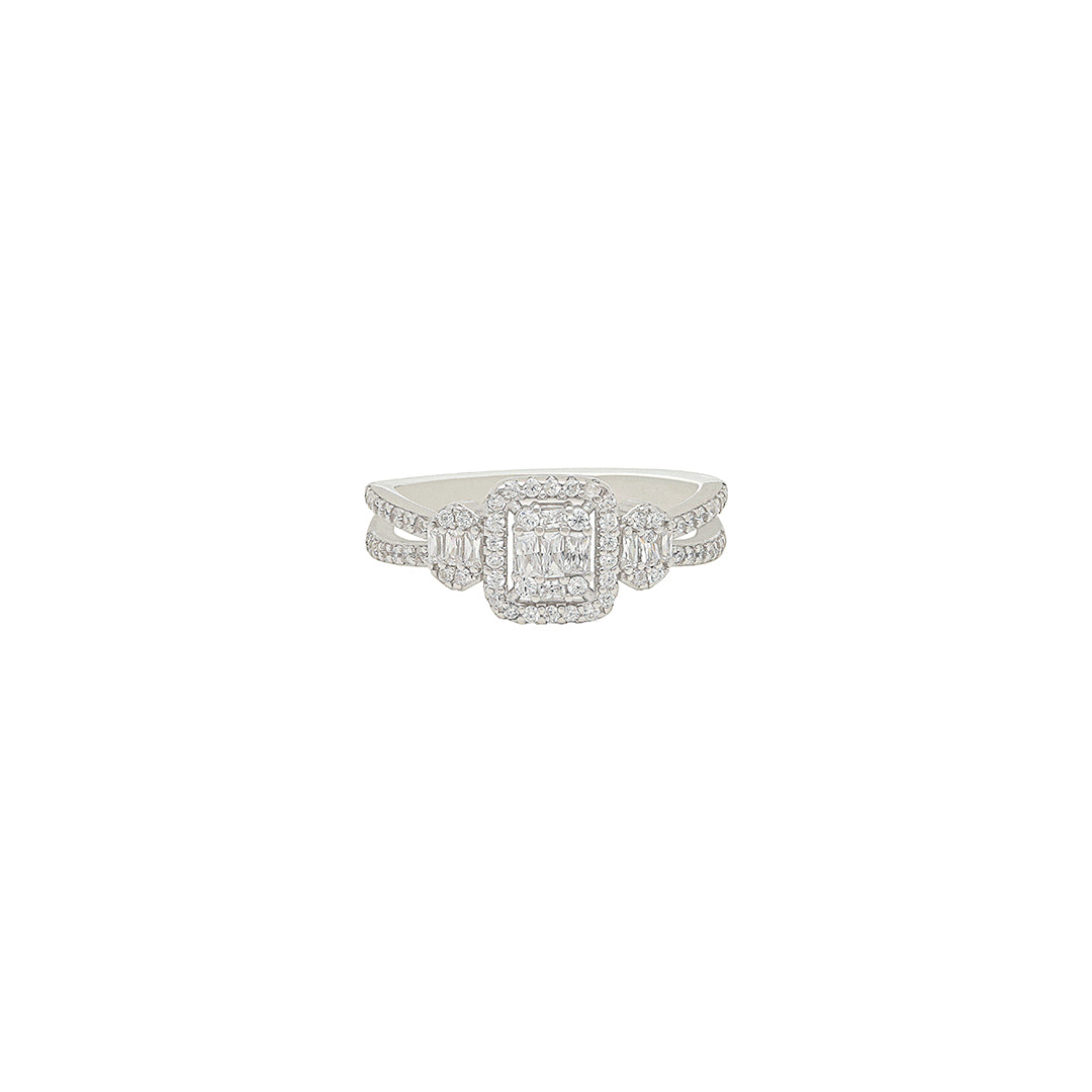 Dazzling white stone ring IT0275