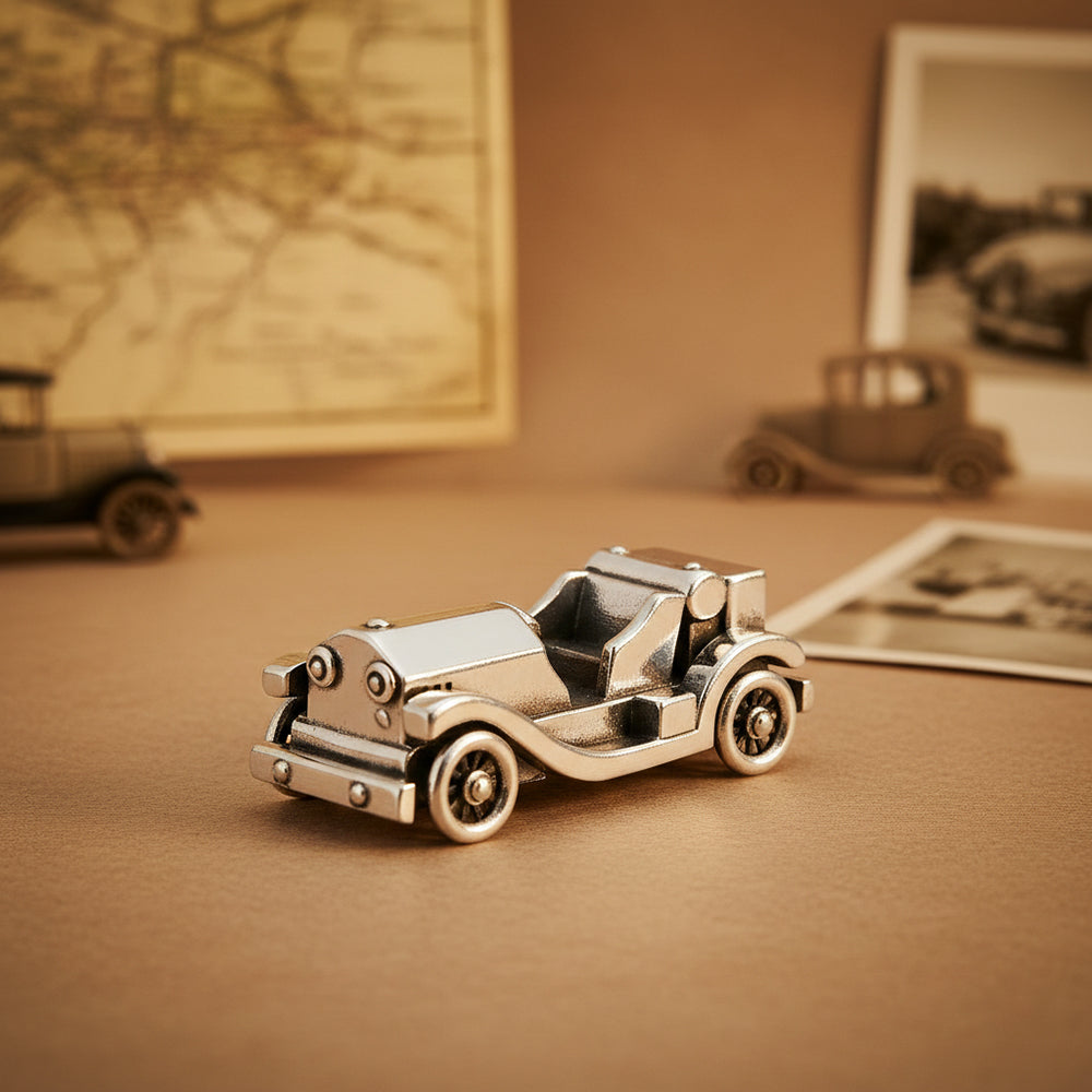Decorative Old-World Car 925 Sterling Silver Miniature