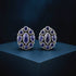 Deep Blue Halo 925 Sterling Silver Classic Earrings