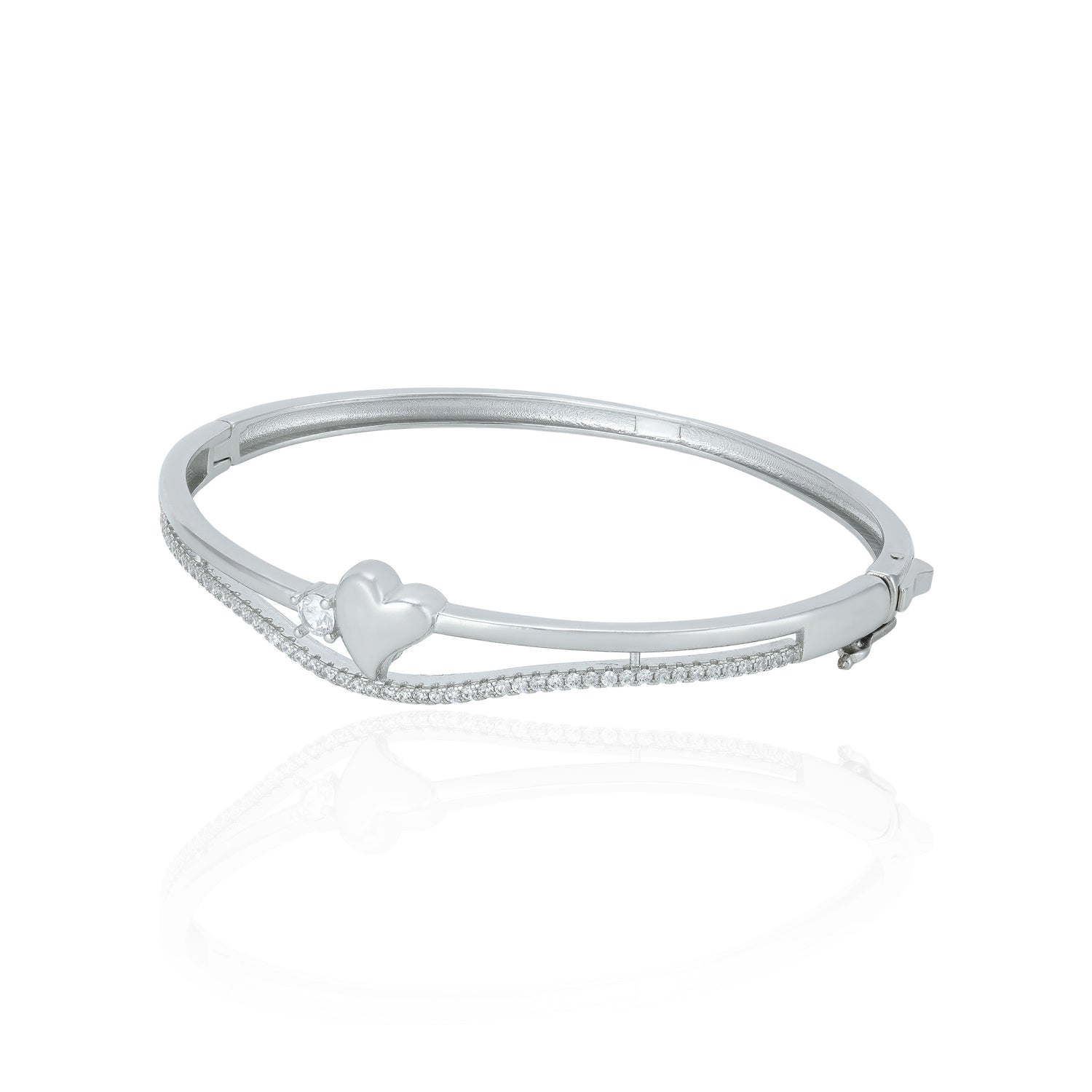 Delicate Heart Motif 925 Sterling Silver Kada