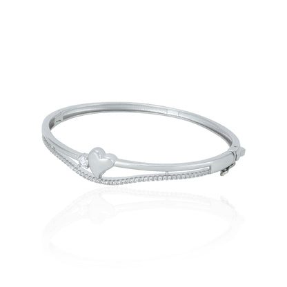 Delicate Heart Motif 925 Sterling Silver Kada