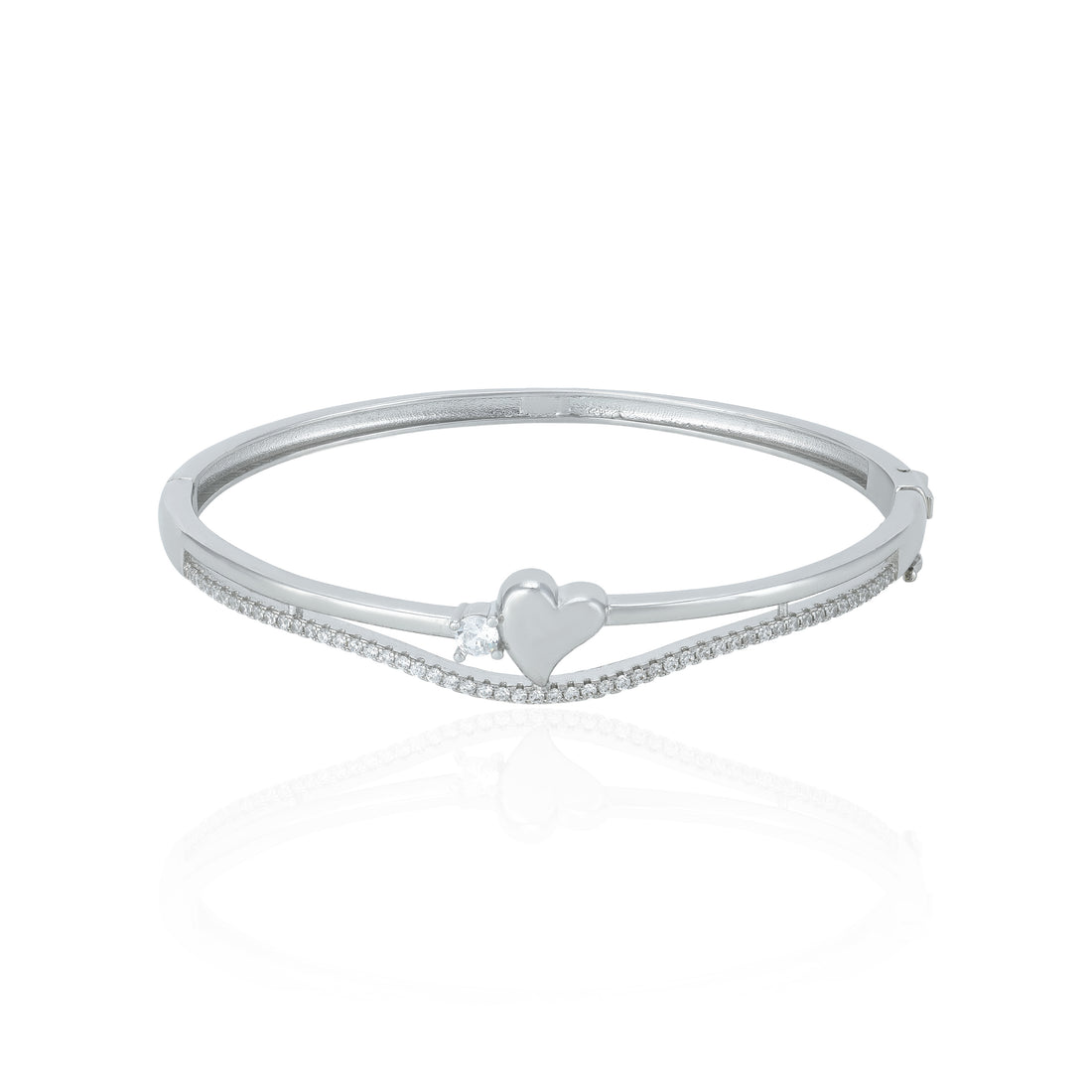 Delicate Heart Motif 925 Sterling Silver Kada