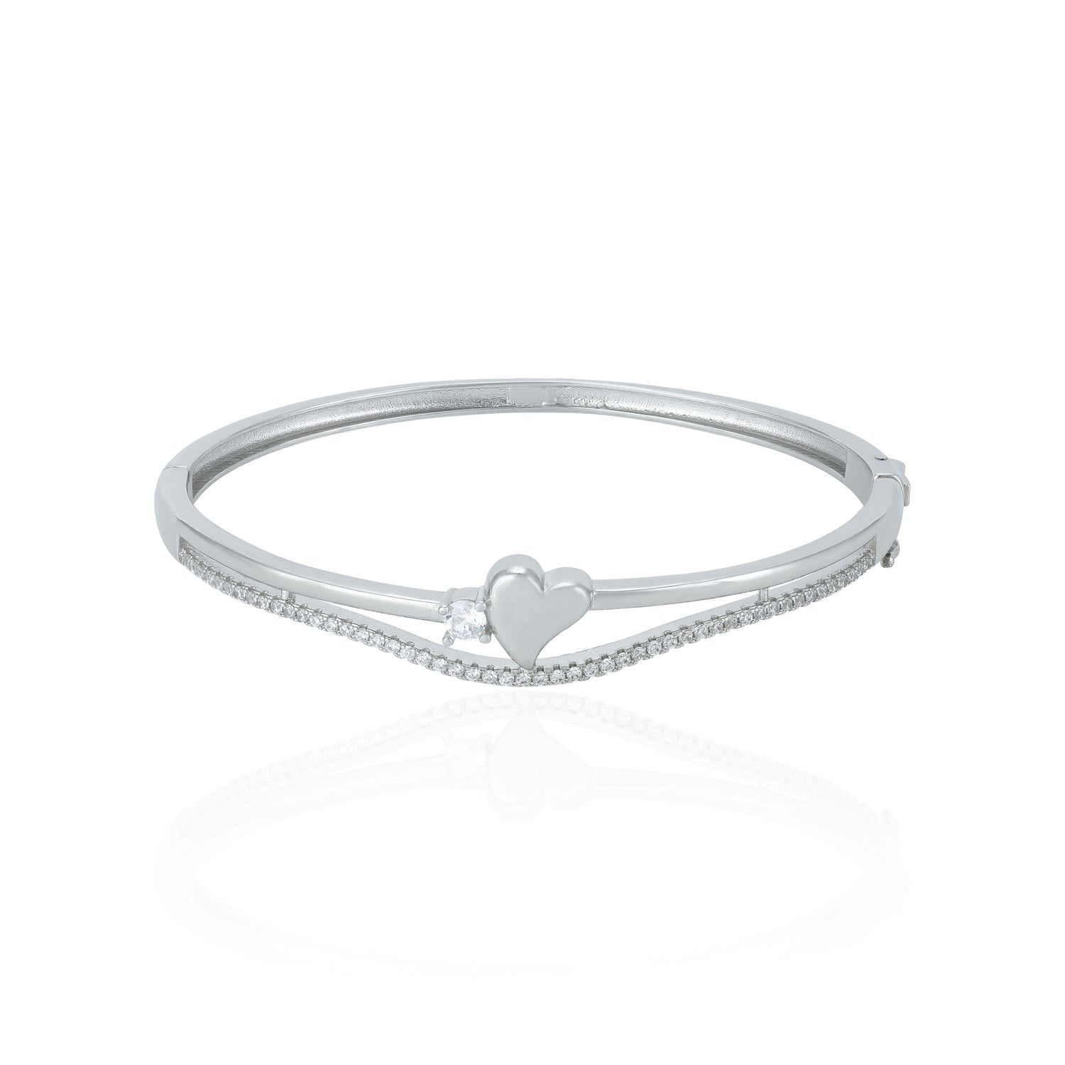 Delicate Heart Motif 925 Sterling Silver Kada