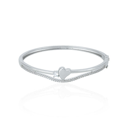 Delicate Heart Motif 925 Sterling Silver Kada