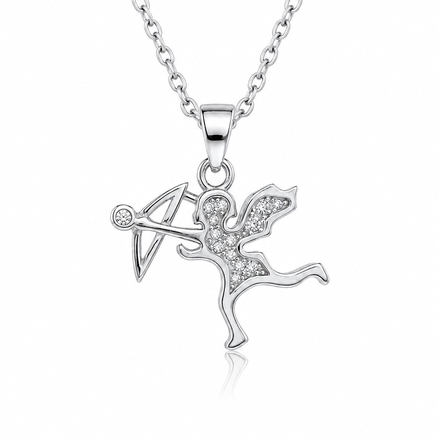 Delicate Sagittarius Glow 925 Sterling Silver Pendant for Women