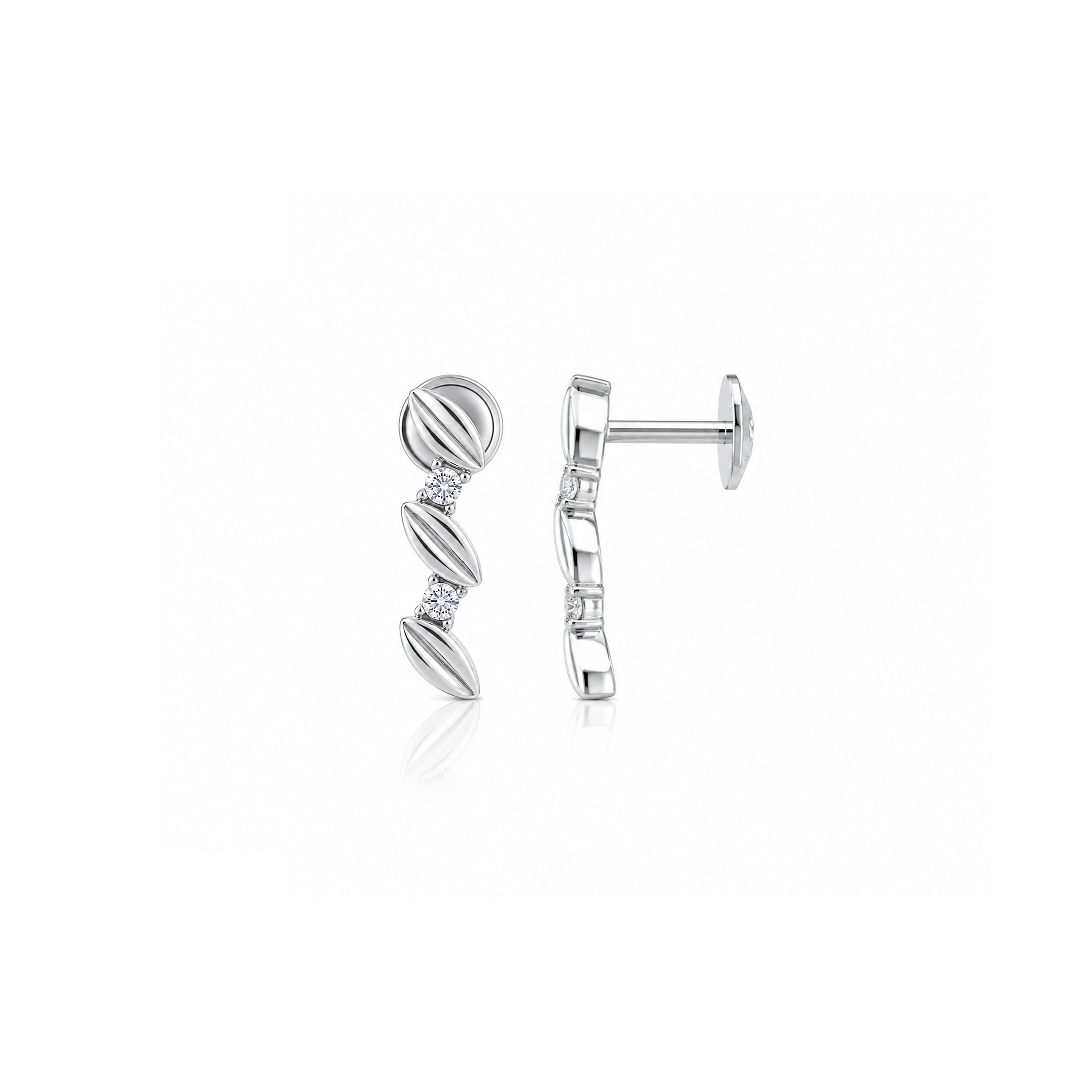 Delicate Zigzag Leaf Drop 925 Sterling Silver Earring for Women