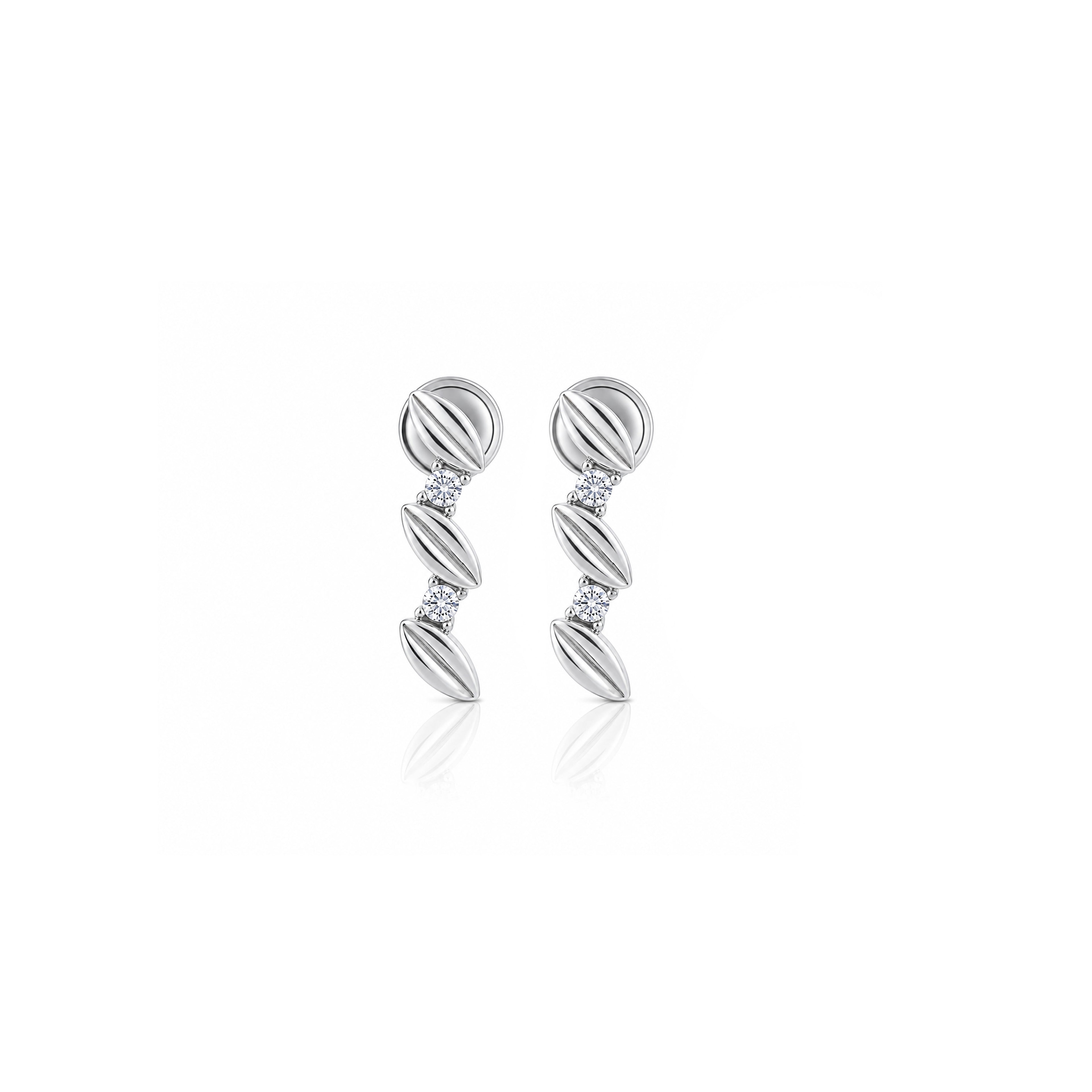 Delicate Zigzag Leaf Drop 925 Sterling Silver Earring for Women
