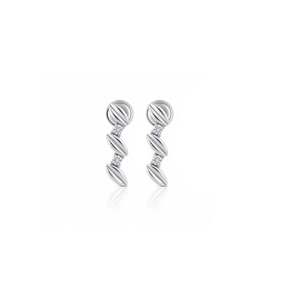 Delicate Zigzag Leaf Drop 925 Sterling Silver Earring for Women