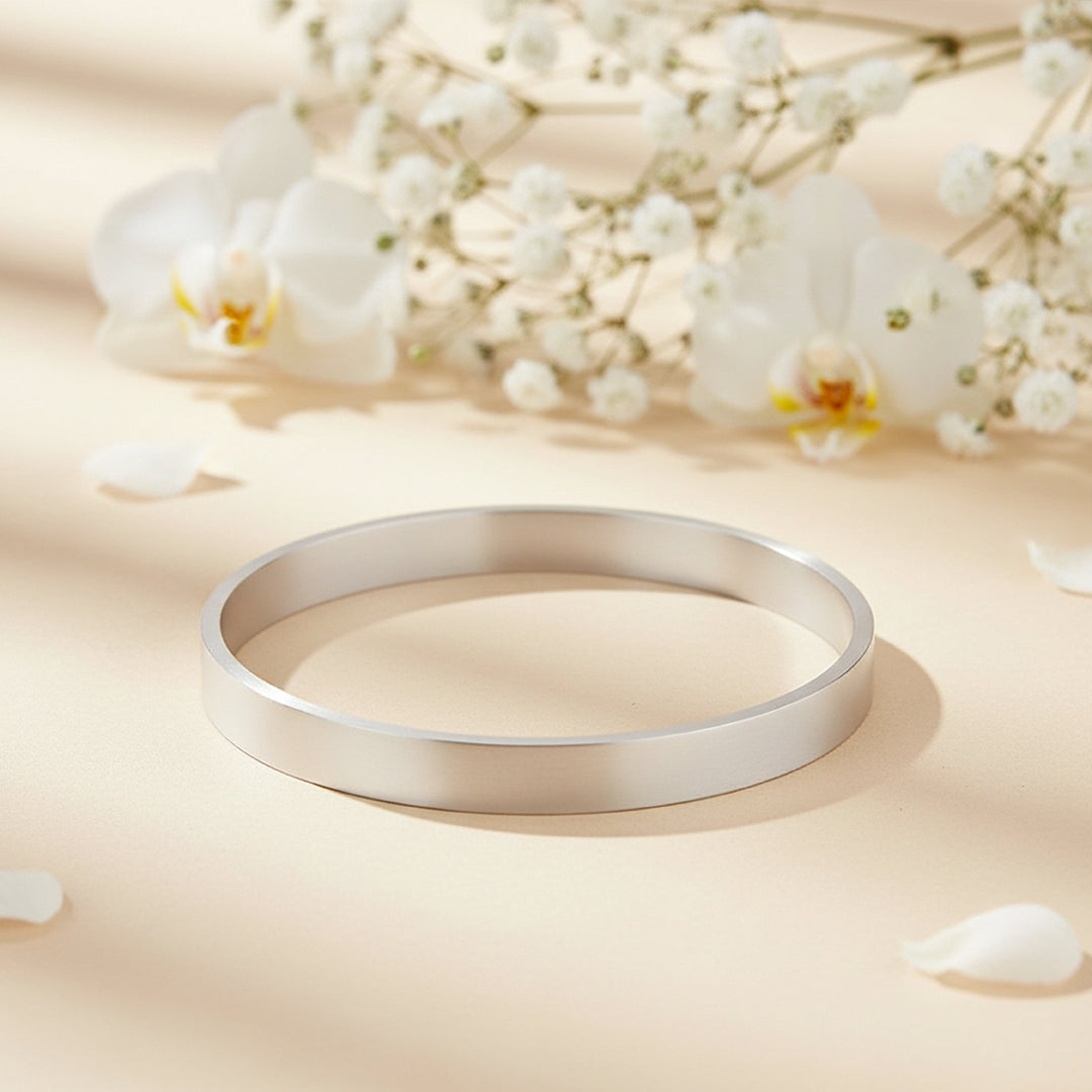 Delicate Flat 925 Sterling Silver Bracelet for Men
