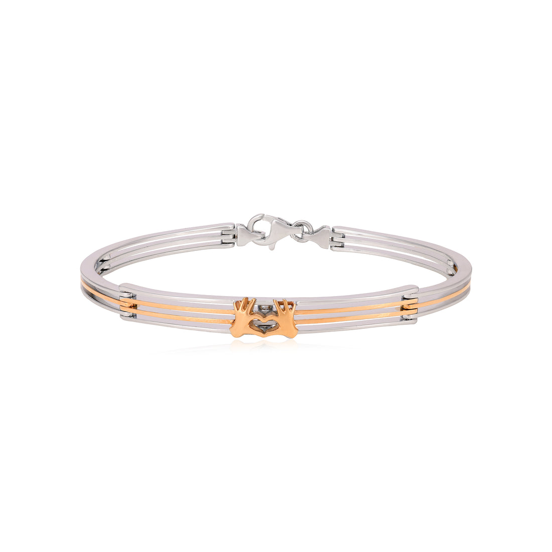 Delicate Heart Two Tone 925 Modern Twist Kada