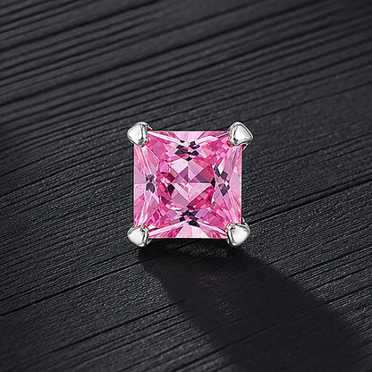 Delicate Pink Sapphire Martini Claw Silver Nose Ring