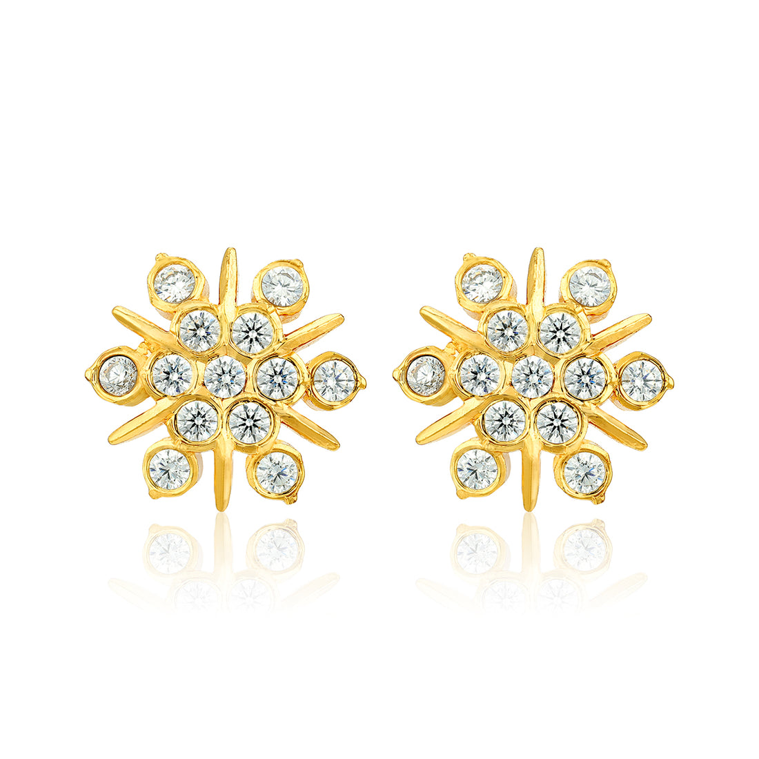 Delicate Starburst CZ 925 Sterling Silver Earring for Women
