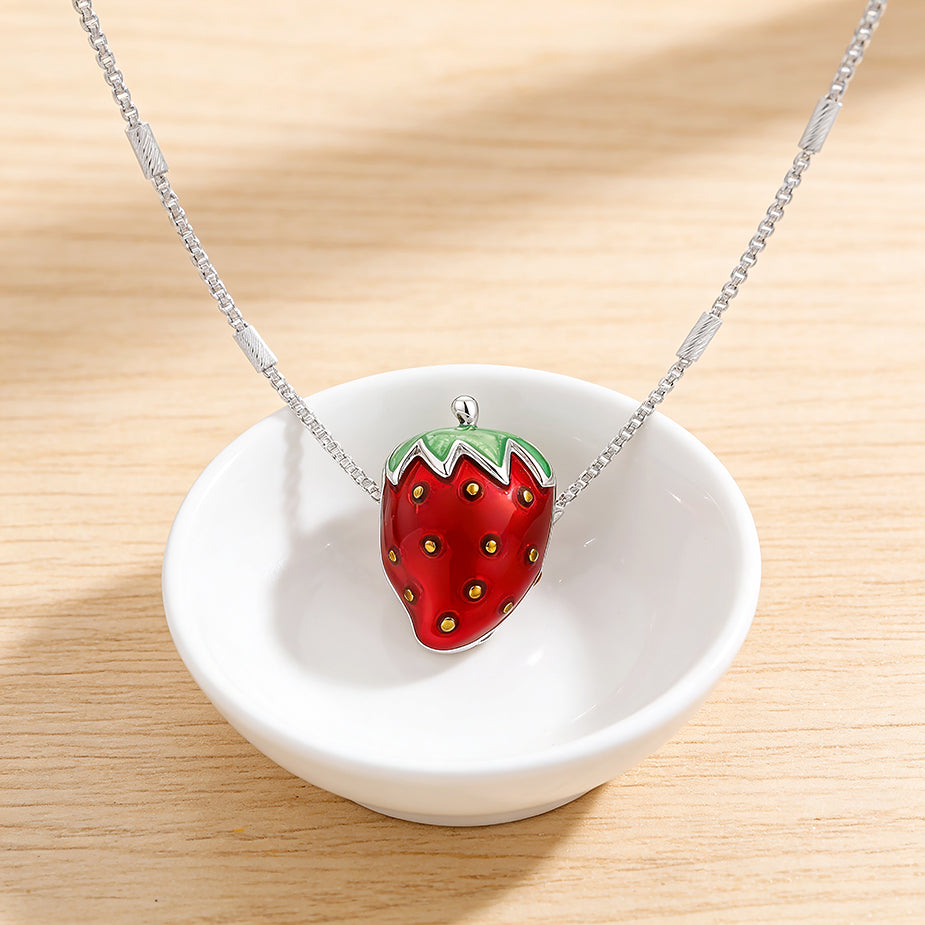 Delightful Strawberry Treasure 925 Sterling Silver Charms