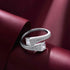 Desired Silver Dual Princess-Cut Pave Open Ring