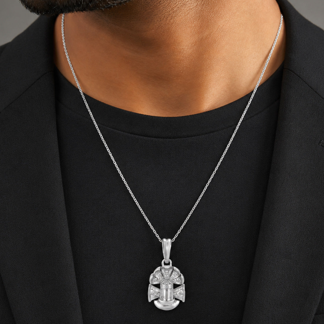 Devotinal Shiva Linga 925 Sterling Silver Pendant
