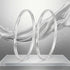 Diagonal Line Geometric Pattern Rhodium Plated 925 Sterling Silver Bangles for Women