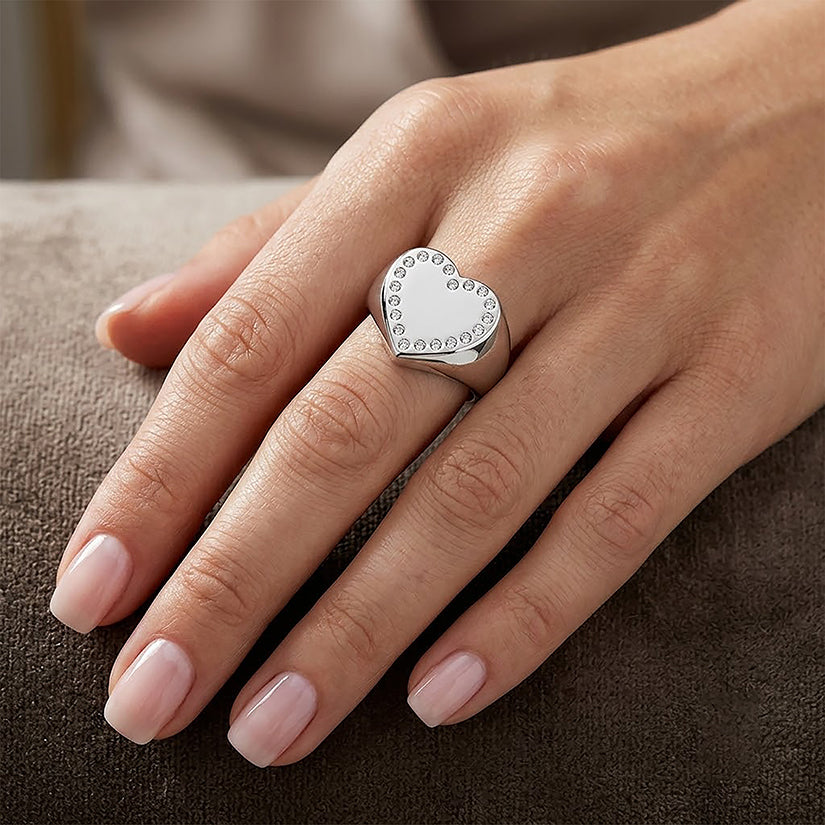 Diamond Heart Whisper 925 Sterling Silver Ring
