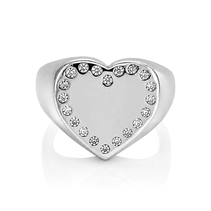 Diamond Heart Whisper 925 Sterling Silver Ring