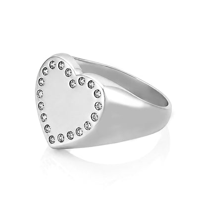 Diamond Heart Whisper 925 Sterling Silver Ring