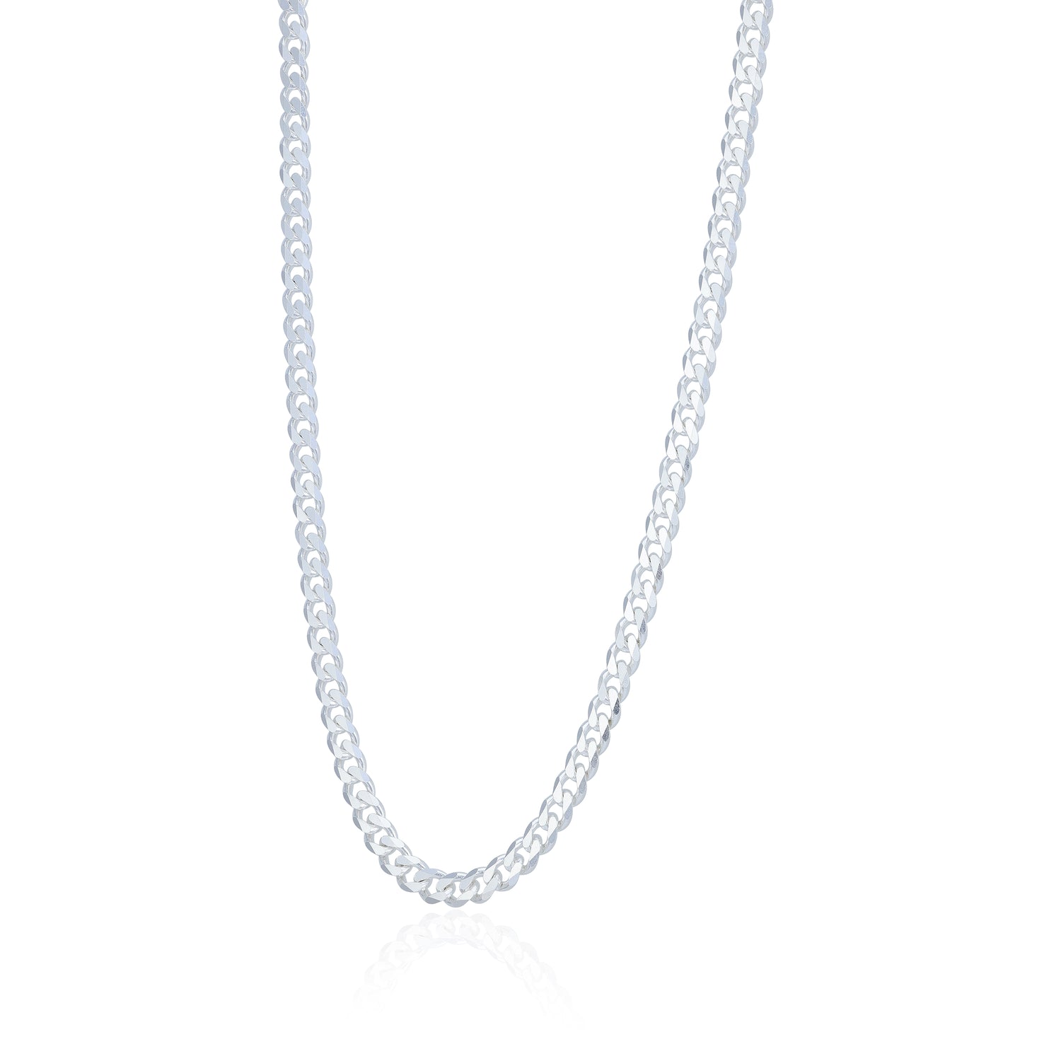 Distinctive 925 Sterling Silver Flat Link Chain for Men