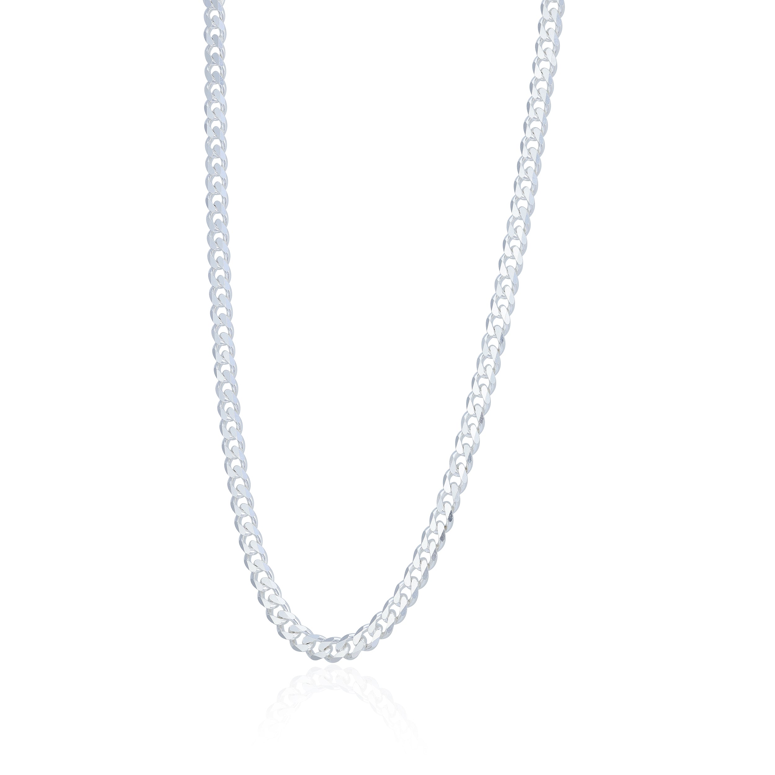 Distinctive 925 Sterling Silver Flat Link Chain for Men