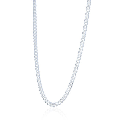 Distinctive 925 Sterling Silver Flat Link Chain for Men