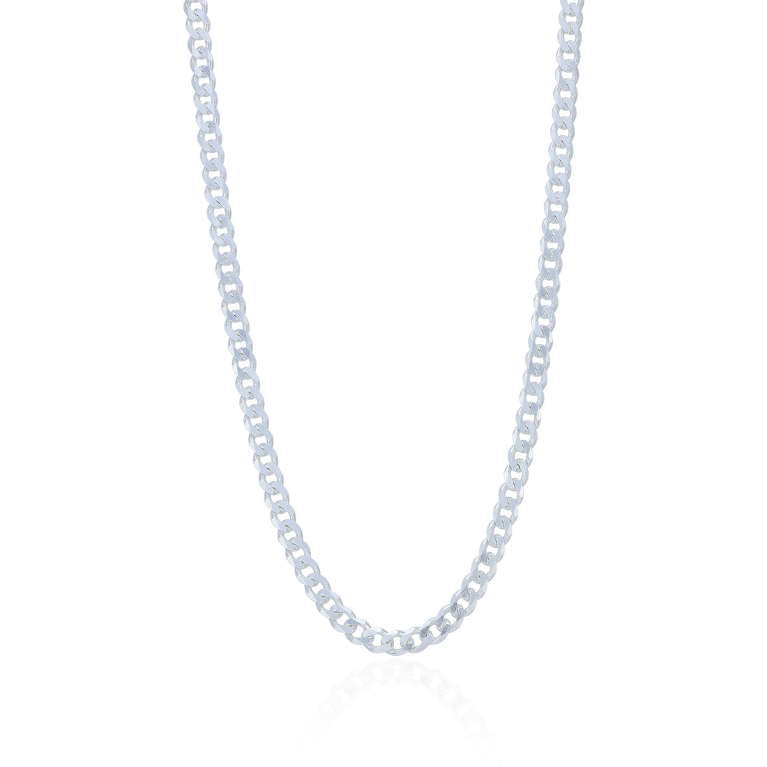 Distinctive 925 Sterling Silver Flat Link Chain for Men