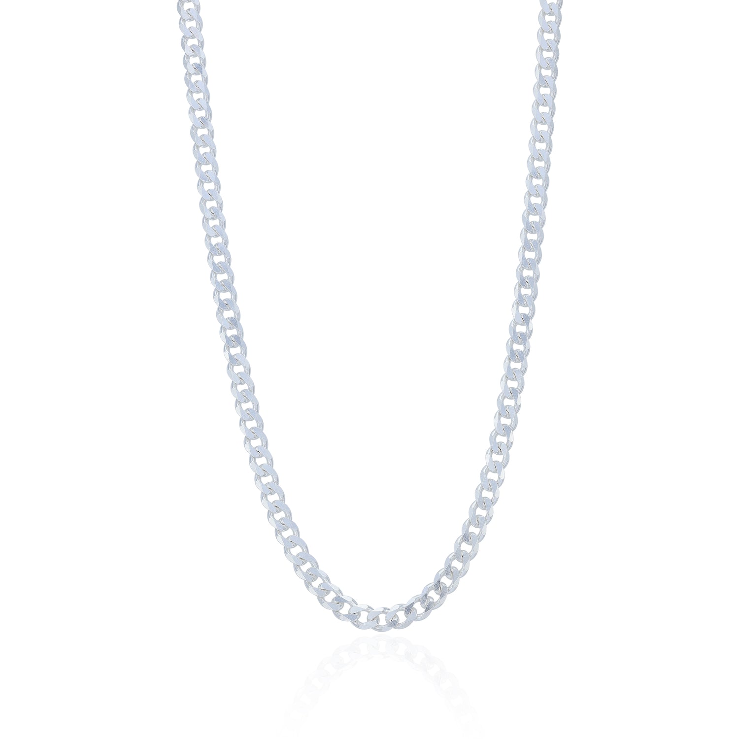 Distinctive 925 Sterling Silver Flat Link Chain for Men