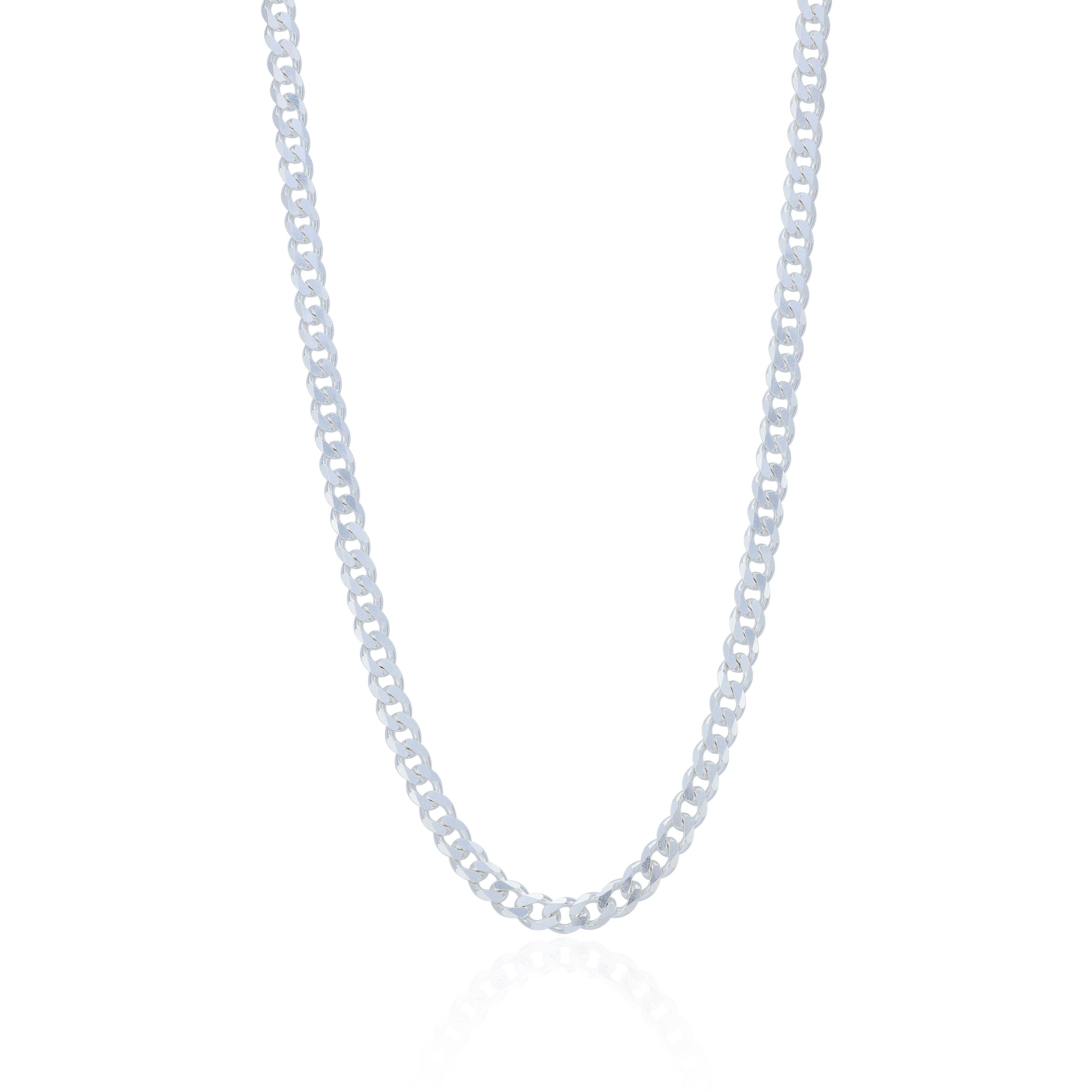 Distinctive 925 Sterling Silver Flat Link Chain for Men