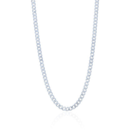 Distinctive 925 Sterling Silver Flat Link Chain for Men