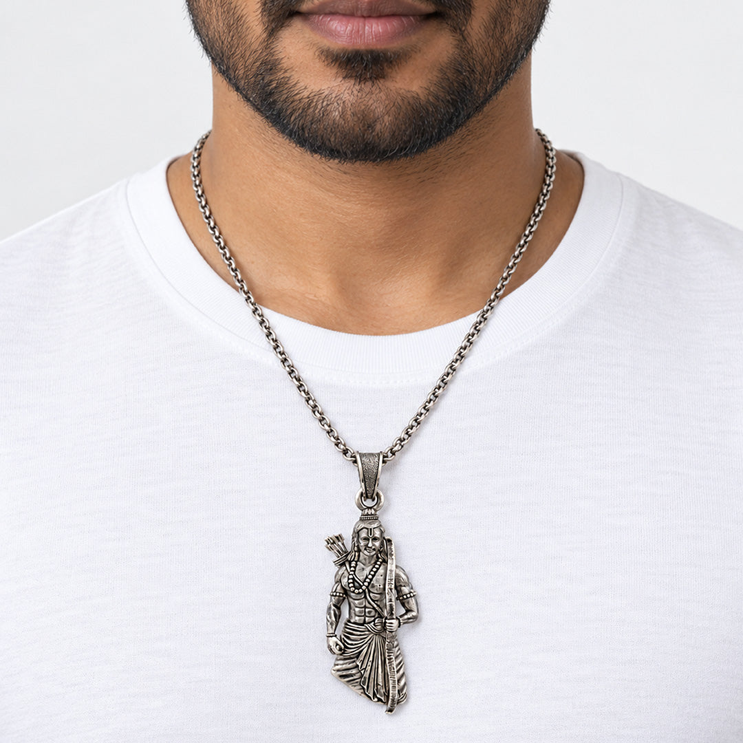 Divine Kodanda Rama Lord Shri Ram Sterling Silver Pendant