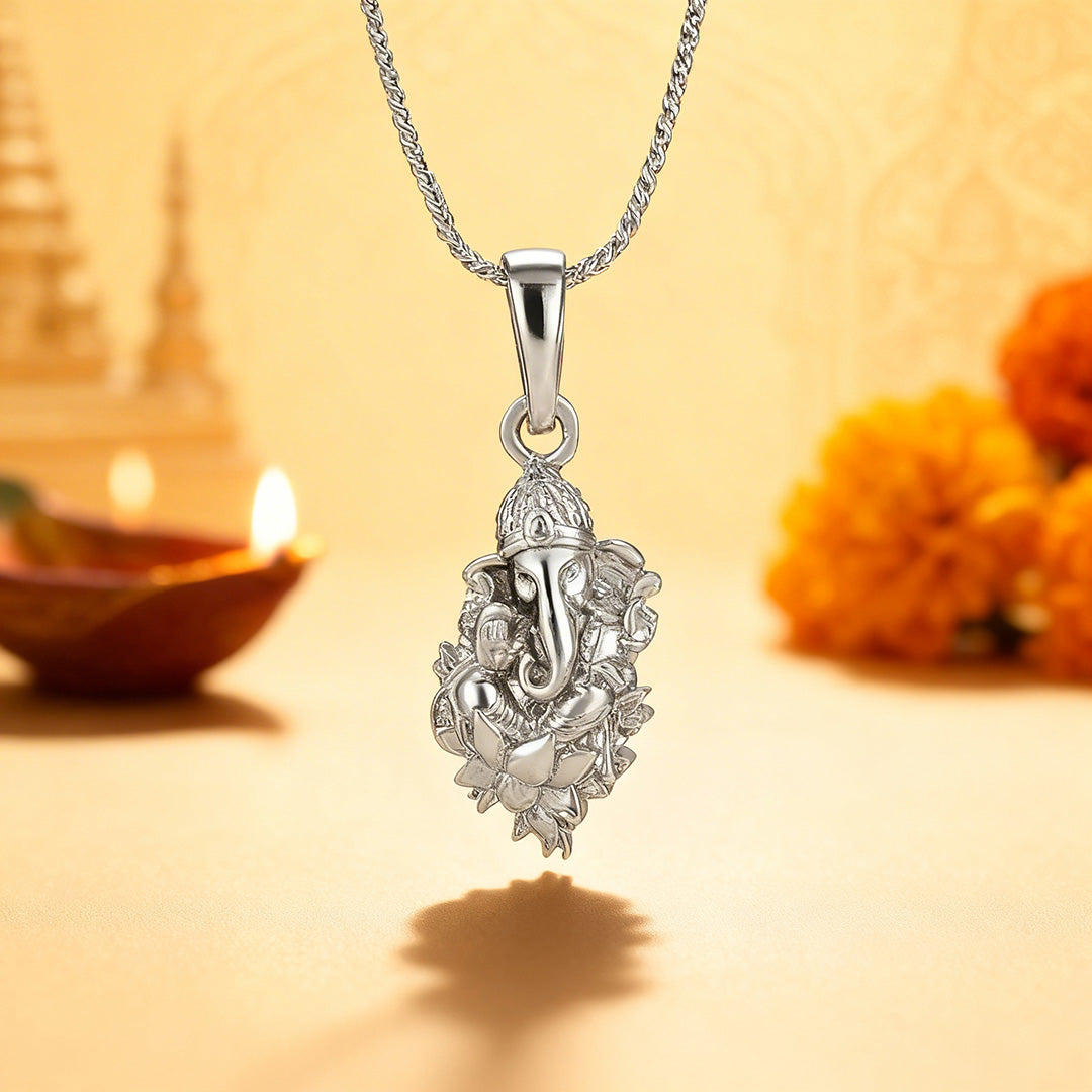 Divine Lord Ganesh 925 Sterling Silver Pendant