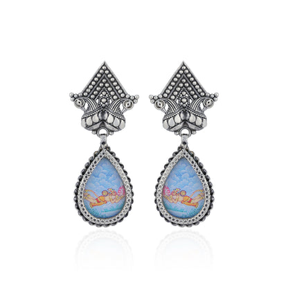 Divine Peacock Hanumaan 925 Sterling Silver Earring