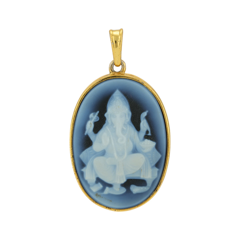 Divine Ganesha Agate 925 Gold Plated Pendants