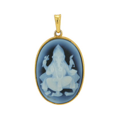 Divine Ganesha Agate 925 Gold Plated Pendants