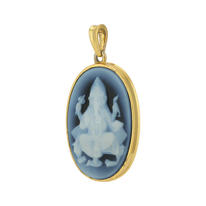 Divine Ganesha Agate 925 Gold Plated Pendants